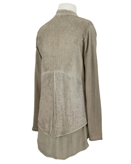 Jacke mit Leinen in braun von les freres