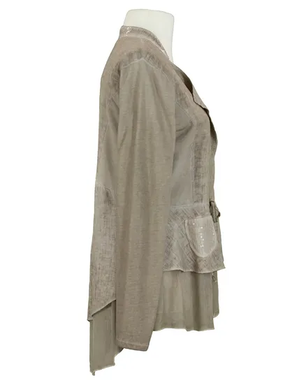 Jacke mit Leinen in braun von les freres