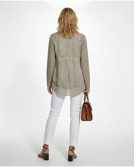 Jacke mit Leinen in braun von les freres