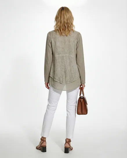 Jacke mit Leinen in braun von les freres