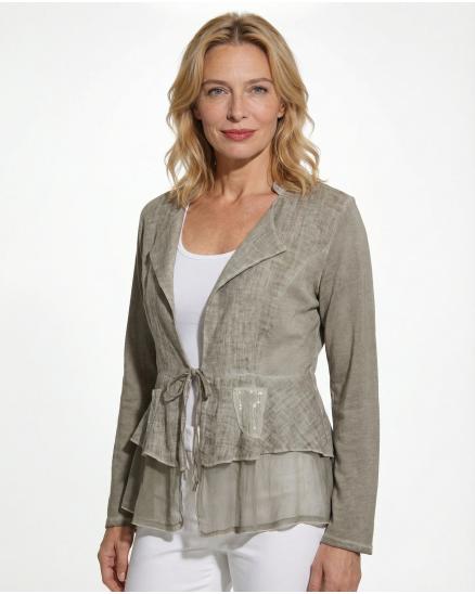 Jacke mit Leinen in braun von les freres