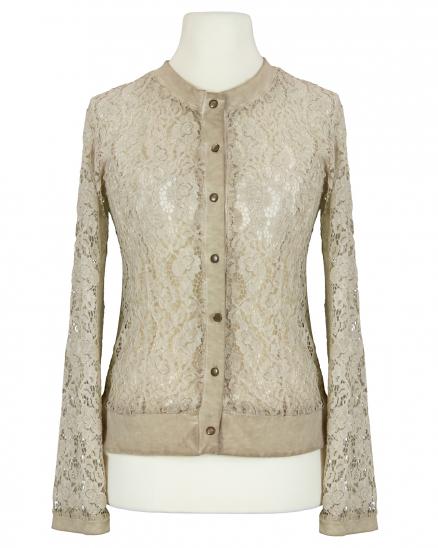Jacke mit Spitze in beige von Made in Italy