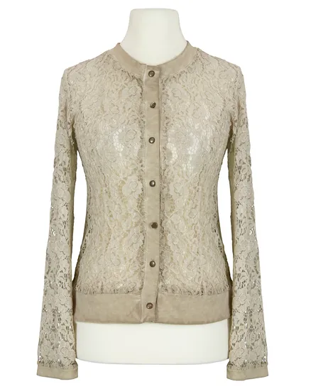 Jacke mit Spitze in beige von Made in Italy