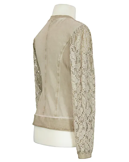 Jacke mit Spitze in beige von Made in Italy