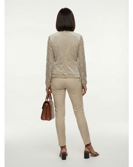 Jacke mit Spitze in beige von Made in Italy