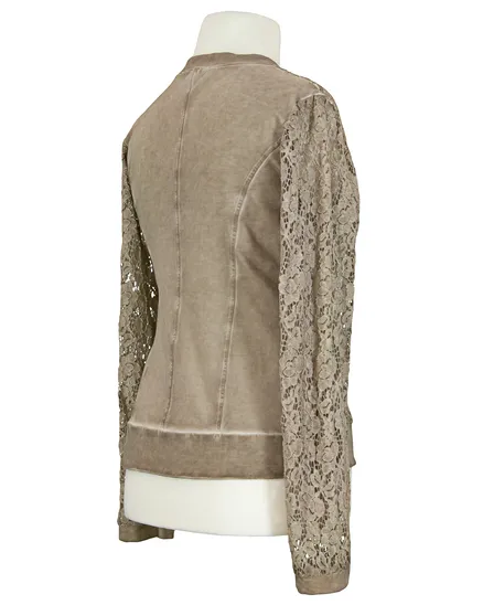 Jacke mit Spitze in braun von Made in Italy
