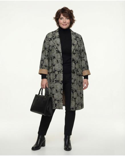 Jacquard Mantel in schwarz von Made in Italy