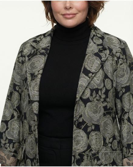 Jacquard Mantel in schwarz von Made in Italy