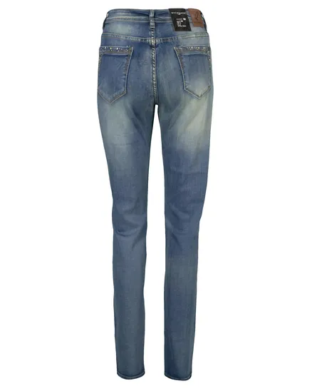 Jeans mit Schmucksteinen in blau von mychristy