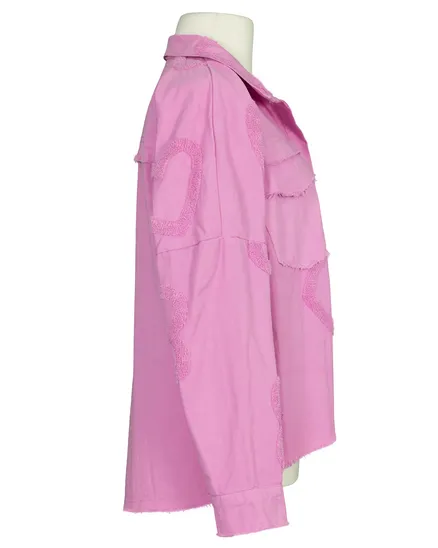 Jeansjacke Baumwolle in pink von Made in Italy