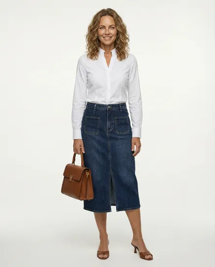 Jeansrock in blau von Made in Italy