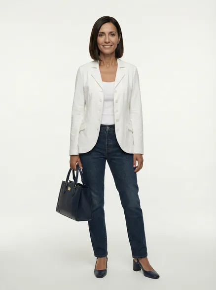 Blazer Jersey in milchwei� von fashion made in italy