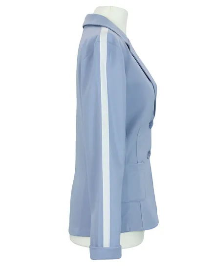 Jersey Blazer Streifen in hellblau von fashion made in italy