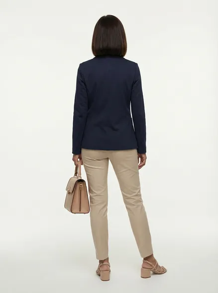 Jersey Blazer tailliert in blau von fashion made in italy