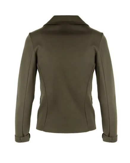 Jersey Blazer tailliert in khaki von fashion made in italy