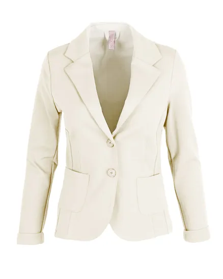 Blazer Jersey tailliert in milchwei� von fashion made in italy