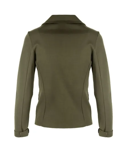 Jersey Blazer tailliert in oliv von fashion made in italy