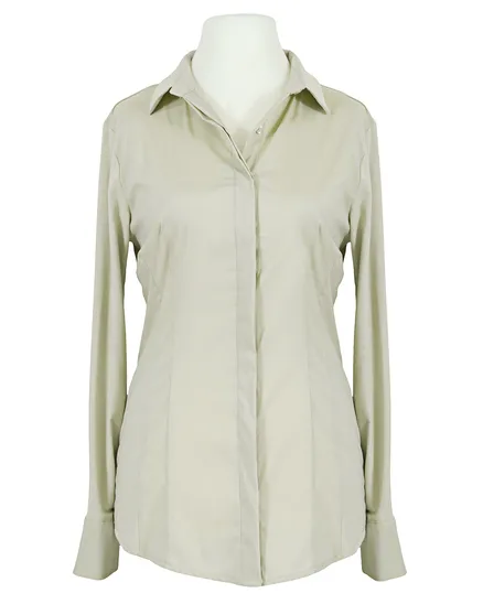 Jersey Hemdbluse in beige von fashion made in italy