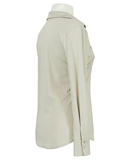 Jersey Hemdbluse in beige von fashion made in italy