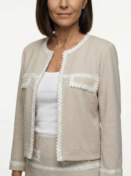 Jersey Jacke in beige von Lady Lot Paris