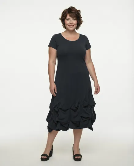 Jersey Kleid Baumwolle in schwarz von FASHION