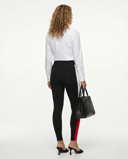 Jersey Leggings mit Streifen in schwarz von Made in Italy