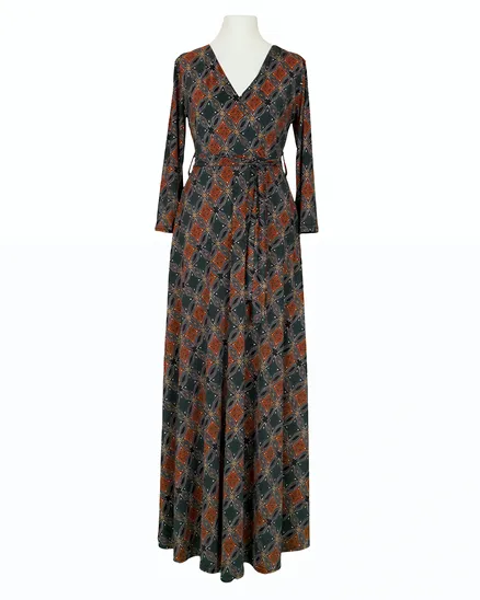 Jersey Maxikleid Wickeloptik in gr�n von Fifilles Paris