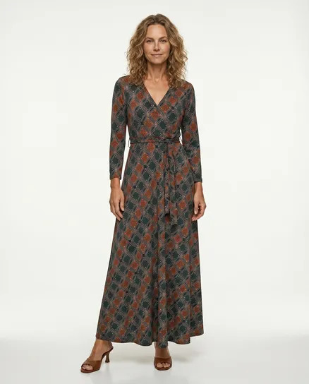 Jersey Maxikleid Wickeloptik in gr�n von Fifilles Paris