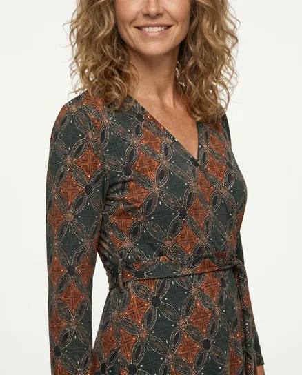 Jersey Maxikleid Wickeloptik in gr�n von Fifilles Paris