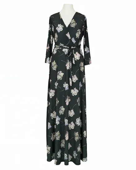 Jersey Maxikleid Wickeloptik in oliv von Fifilles Paris