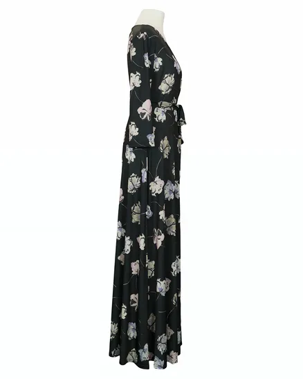 Jersey Maxikleid Wickeloptik in oliv von Fifilles Paris