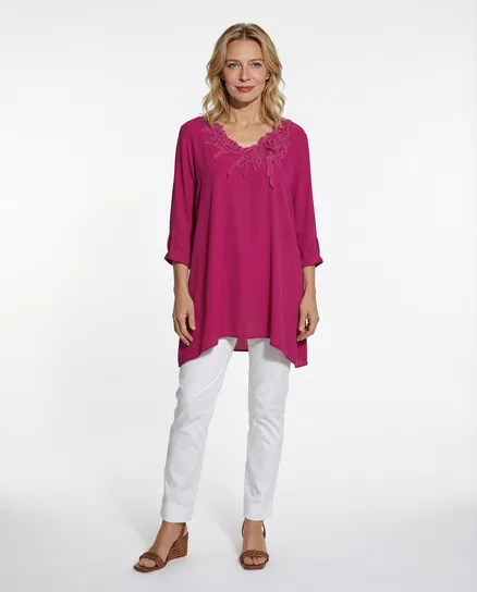 Jersey Shirt mit Spitze in fuchsia von Diana