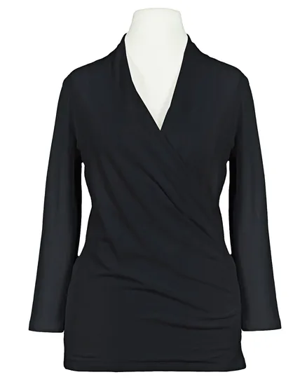 Jersey Shirt Wickeloptik in schwarz von RESTART