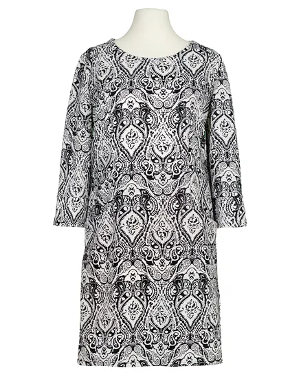 Jerseykleid Ornamentmuster in schwarz von Diana