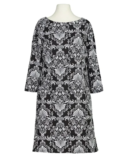 Jerseykleid Ornamentmuster in schwarz von Diana