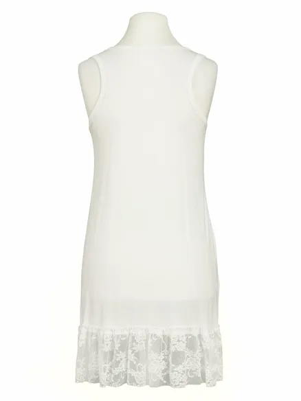 Jersey Unterkleid mit Spitze in milchwei� von Pression