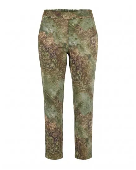 Jerseyhose mit Ornament-Print in khaki von Sarah