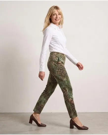 Jerseyhose mit Ornament-Print in khaki von Sarah