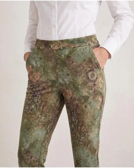 Jerseyhose mit Ornament-Print in khaki von Sarah