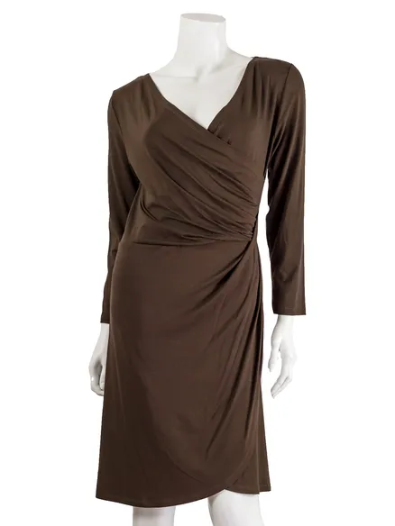 Jerseykleid Wickeloptik in braun von RESTART