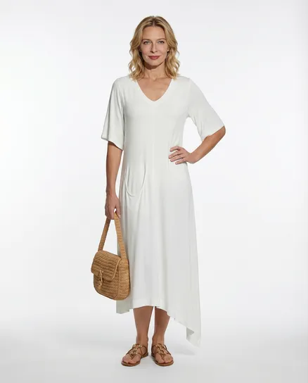Jerseykleid in wei� von les freres