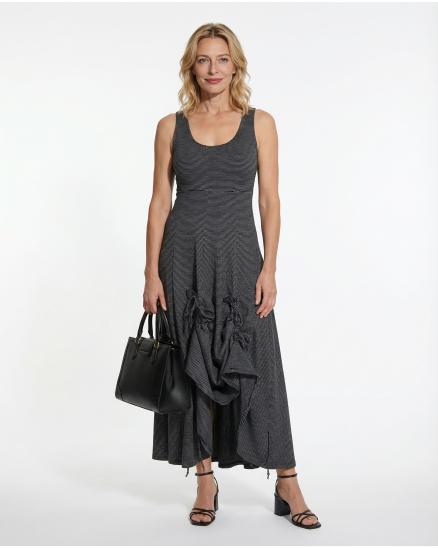 Jerseykleid A-Linie gestreift in schwarz von FASHION