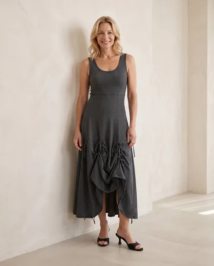 Jerseykleid A-Linie gestreift in schwarz von FASHION