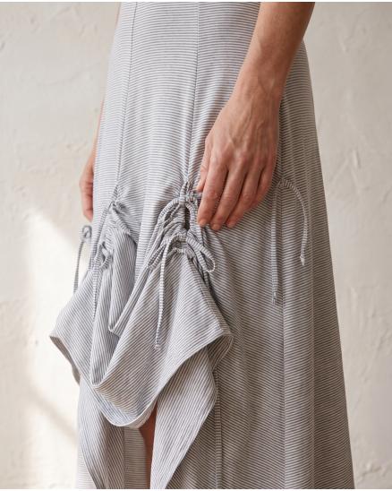 Jerseykleid A-Linie gestreift in wei� von FASHION