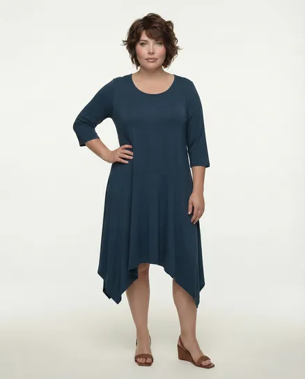 Jerseykleid A-Schnitt in blau von Jean-Marc-Philippe