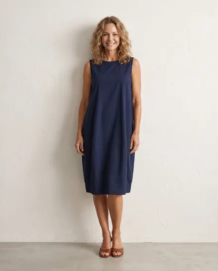 Jerseykleid Ballonschnitt in blau von Made in Italy