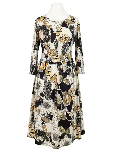 Jerseykleid Blumenmuster in wollwei� von Fifilles Paris