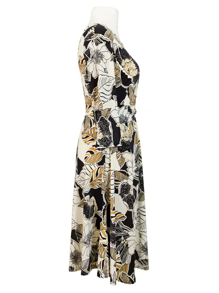 Jerseykleid Blumenmuster in wollwei� von Fifilles Paris