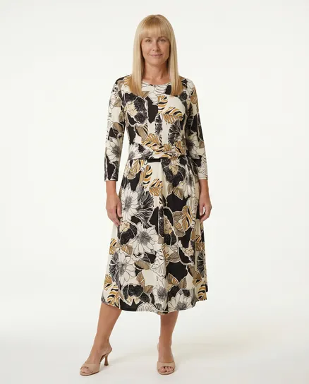 Jerseykleid Blumenmuster in wollwei� von Fifilles Paris