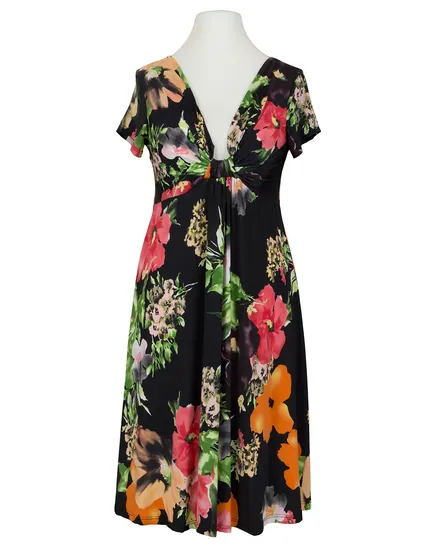 Jerseykleid floral in schwarz von Hello Moda